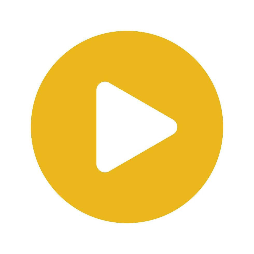 Play button color icon video audio player and transparent background. vector