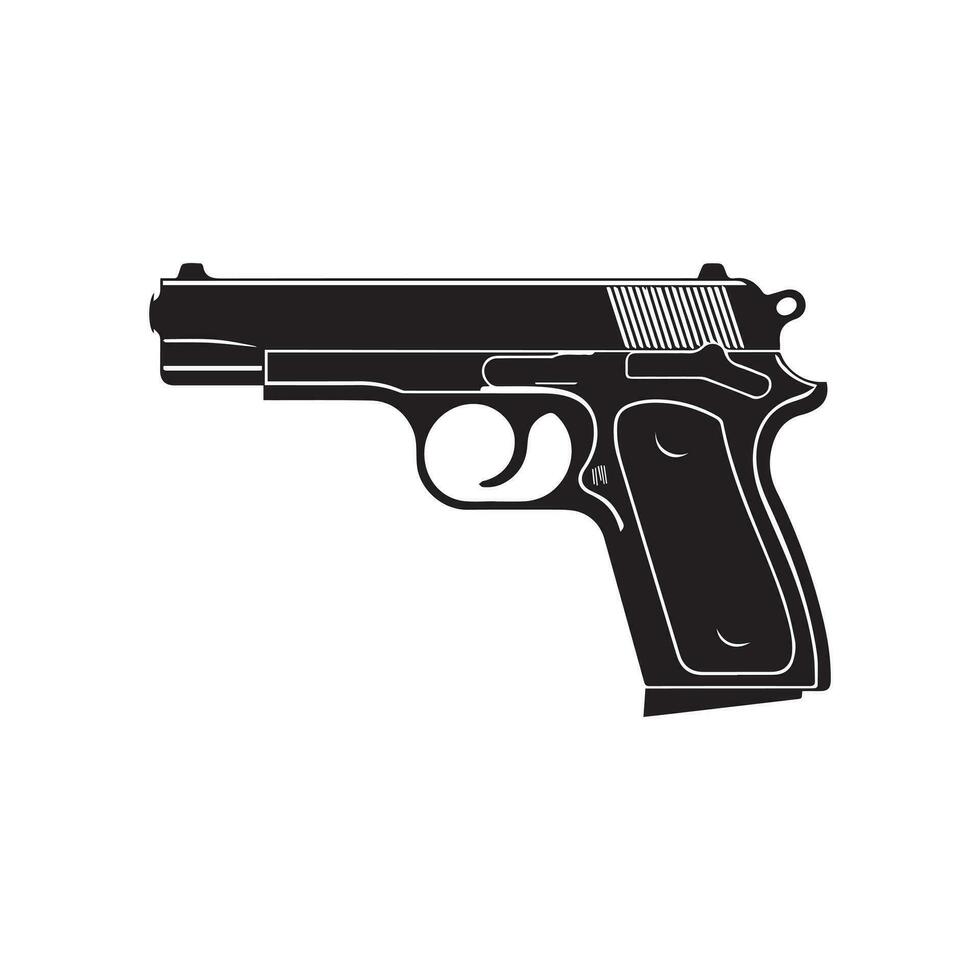 pistola icono. vector ilustración. aislado en blanco antecedentes.