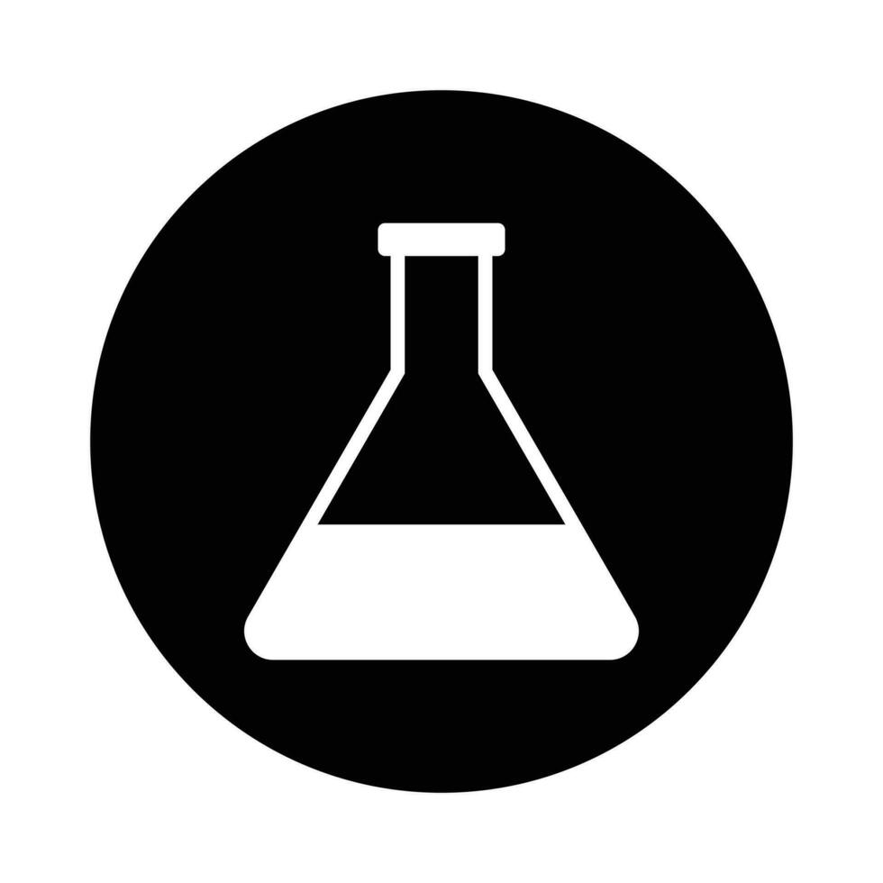 Chemical flask icon science and investigations concept vector template design.