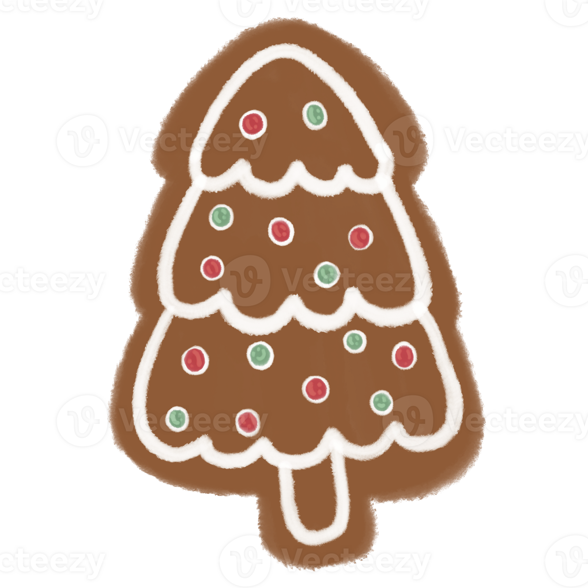 Gingerbread Cookie Christmas Tree Cartoon illustration For Christmas