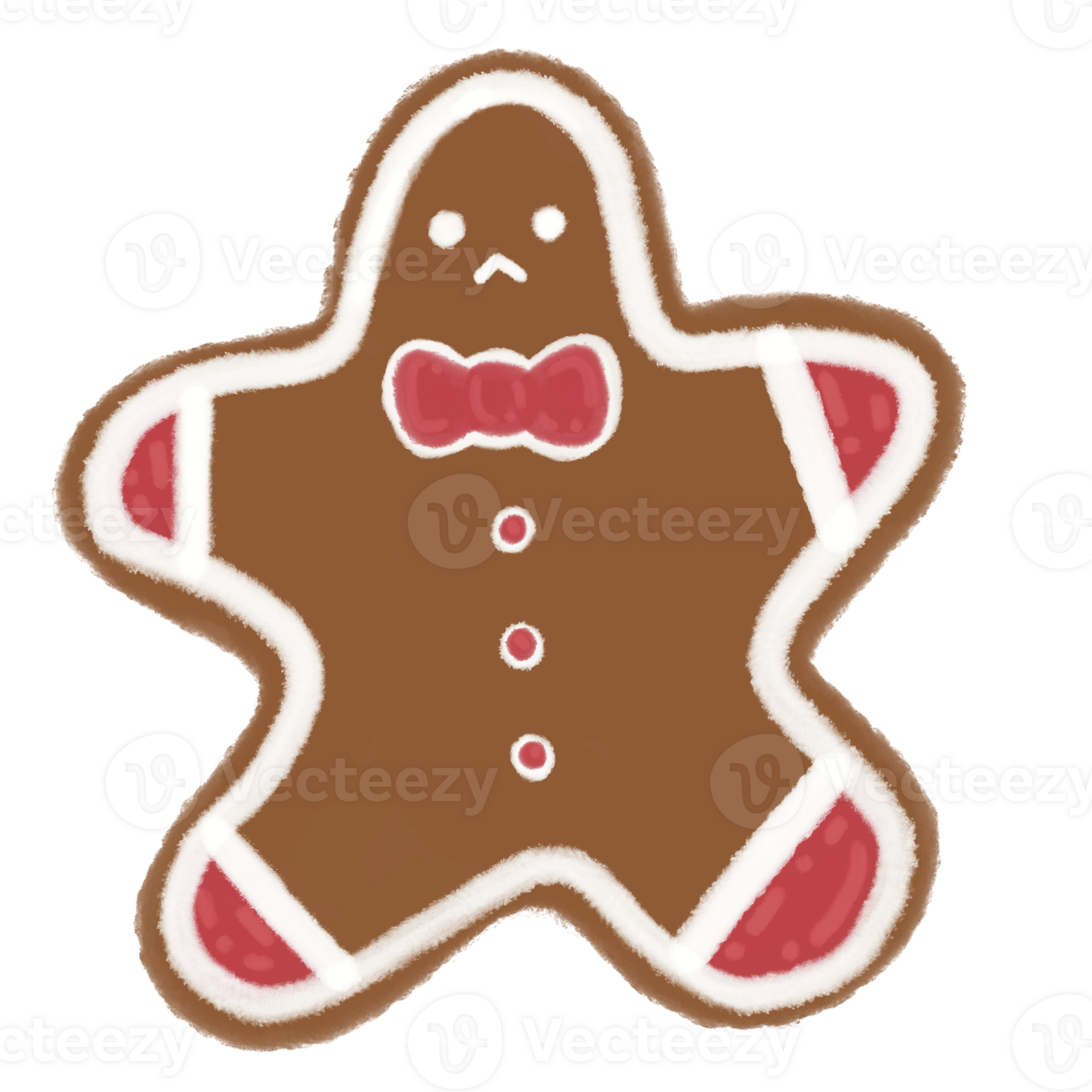 Gingerbread Man Cookie Christmas Cookie Cartoon illustration For