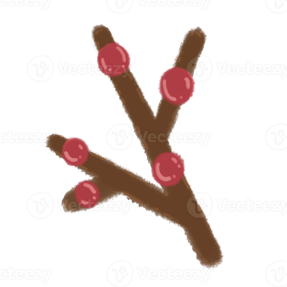 Christmas Cherry Holly Tree Cartoon illustration For Christmas Festival png