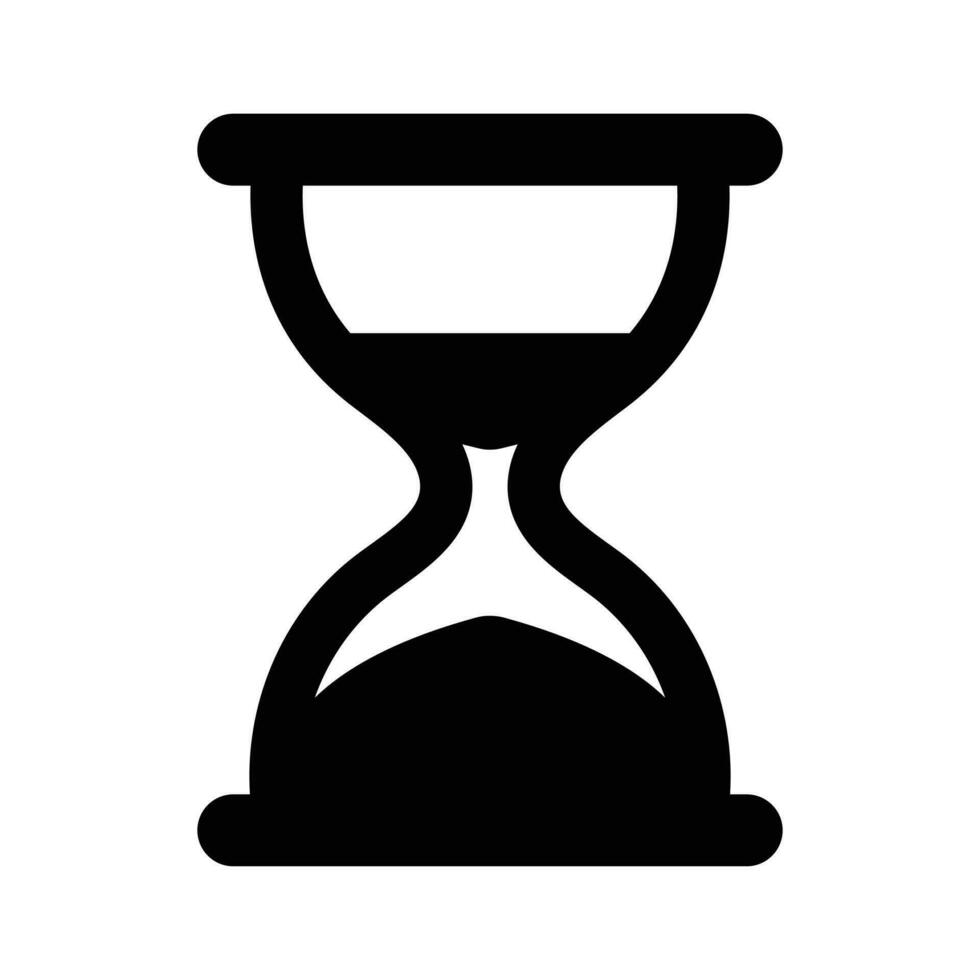 Hour glass timer or clock flat icon background design. vector