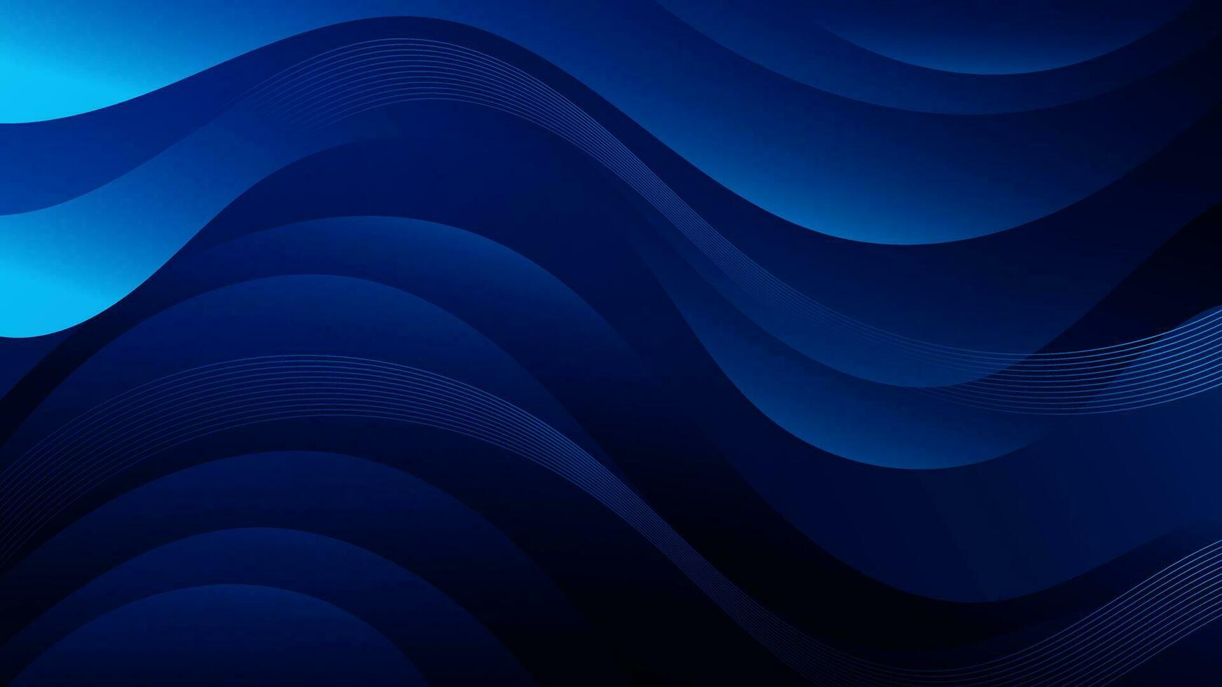 Abstract Dark Blue Background with Wavy Shapes. flowing and curvy shapes. This asset is suitable for website backgrounds, flyers, posters, and digital art projects. vector