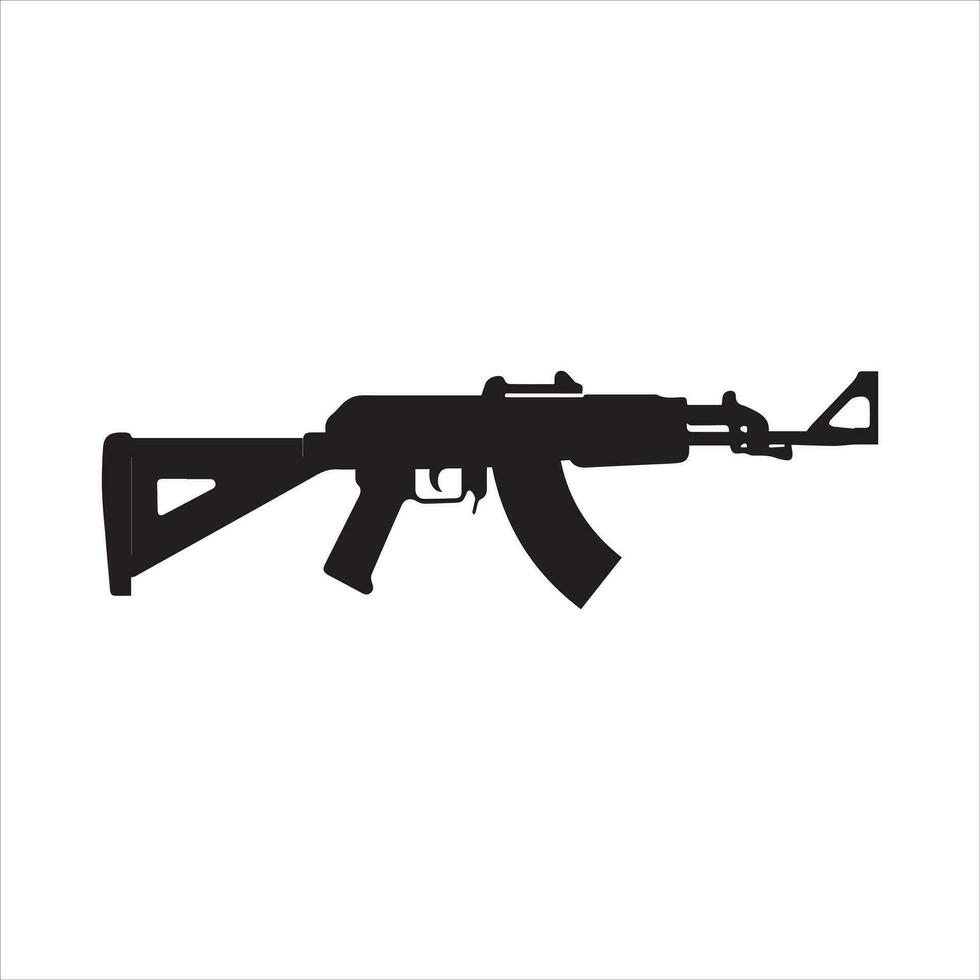 Machine gun a k 47 icon. Vector illustration. Isolated on white background.