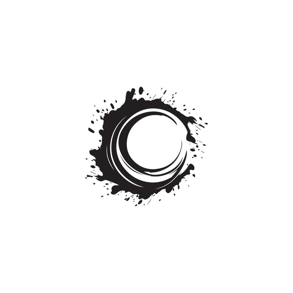 Brush circles round shape Stock black color design. vector