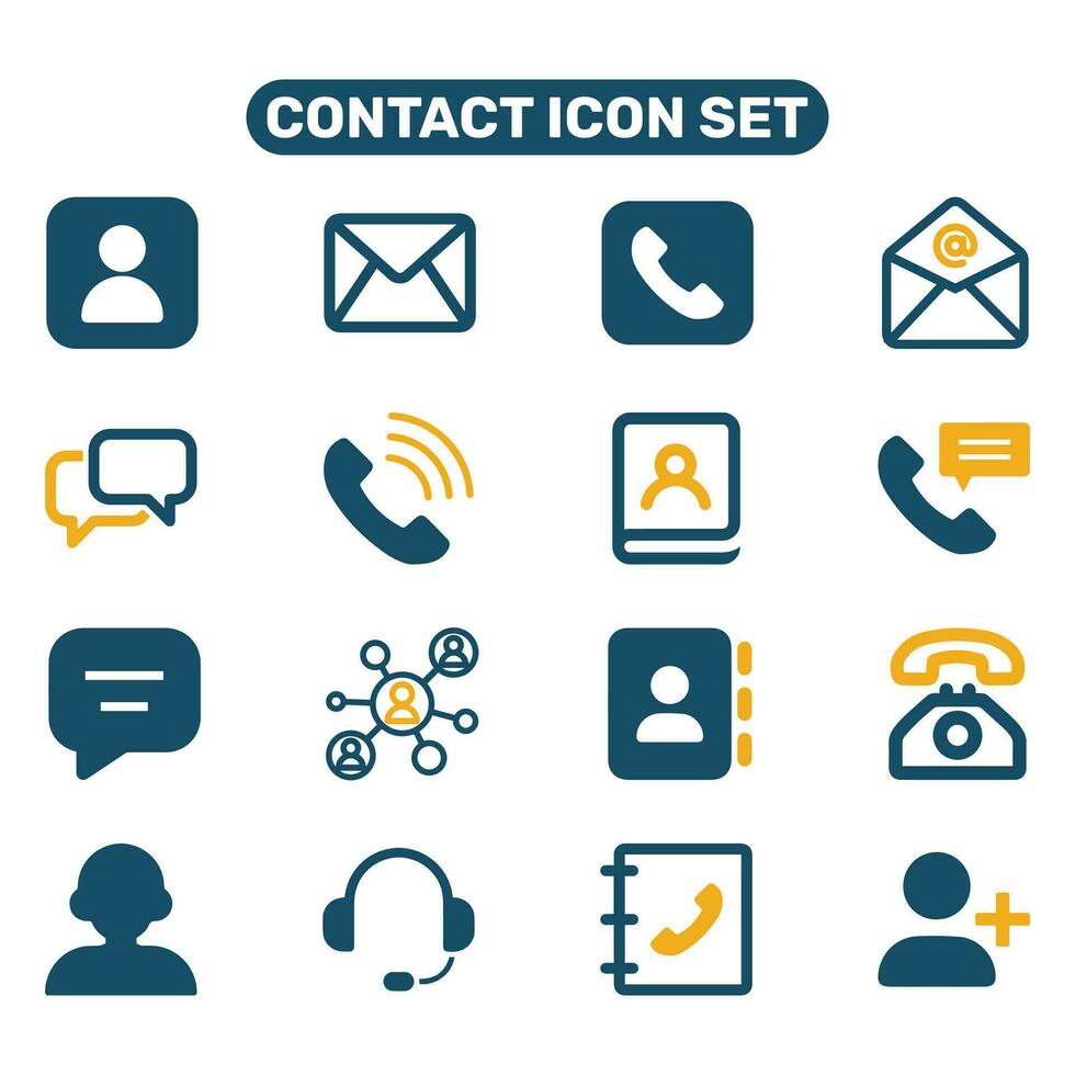Contact us icons set on white background for graphic and web design. Simple vector sign.