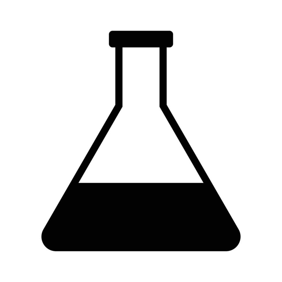 Chemical flask icon science and investigations concept vector template design.