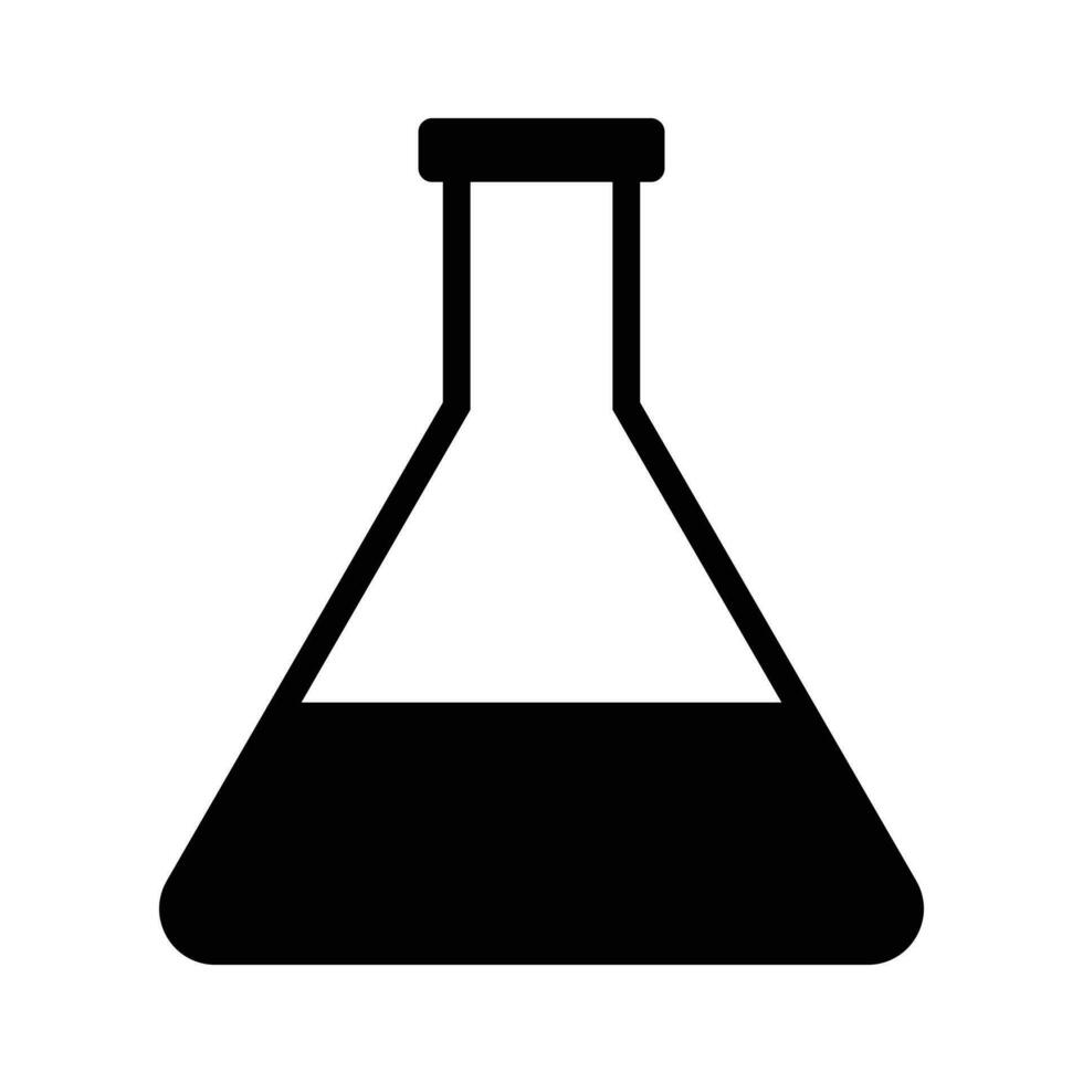 Chemical flask icon science and investigations concept vector template design.