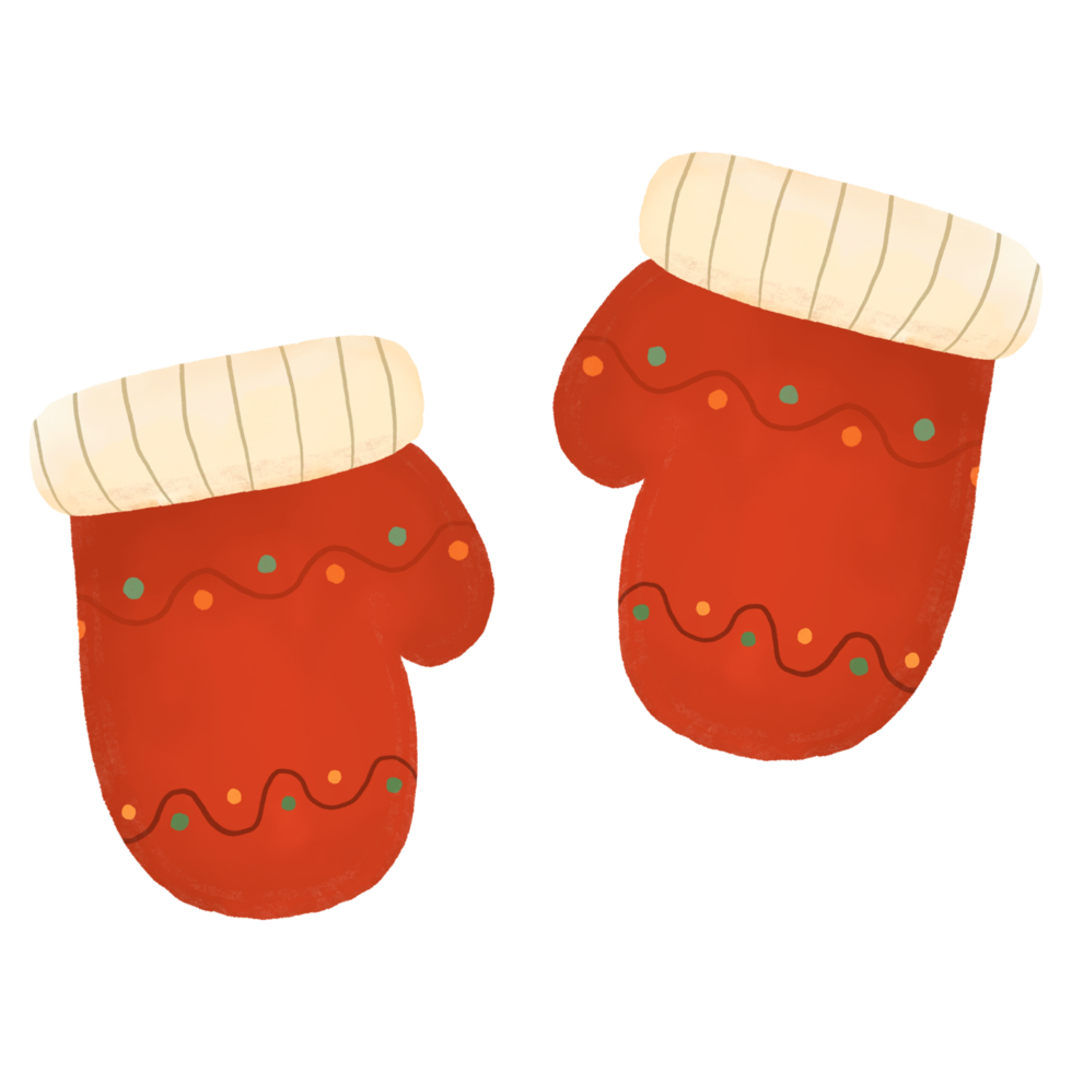 christmas glove icon watercolor png
