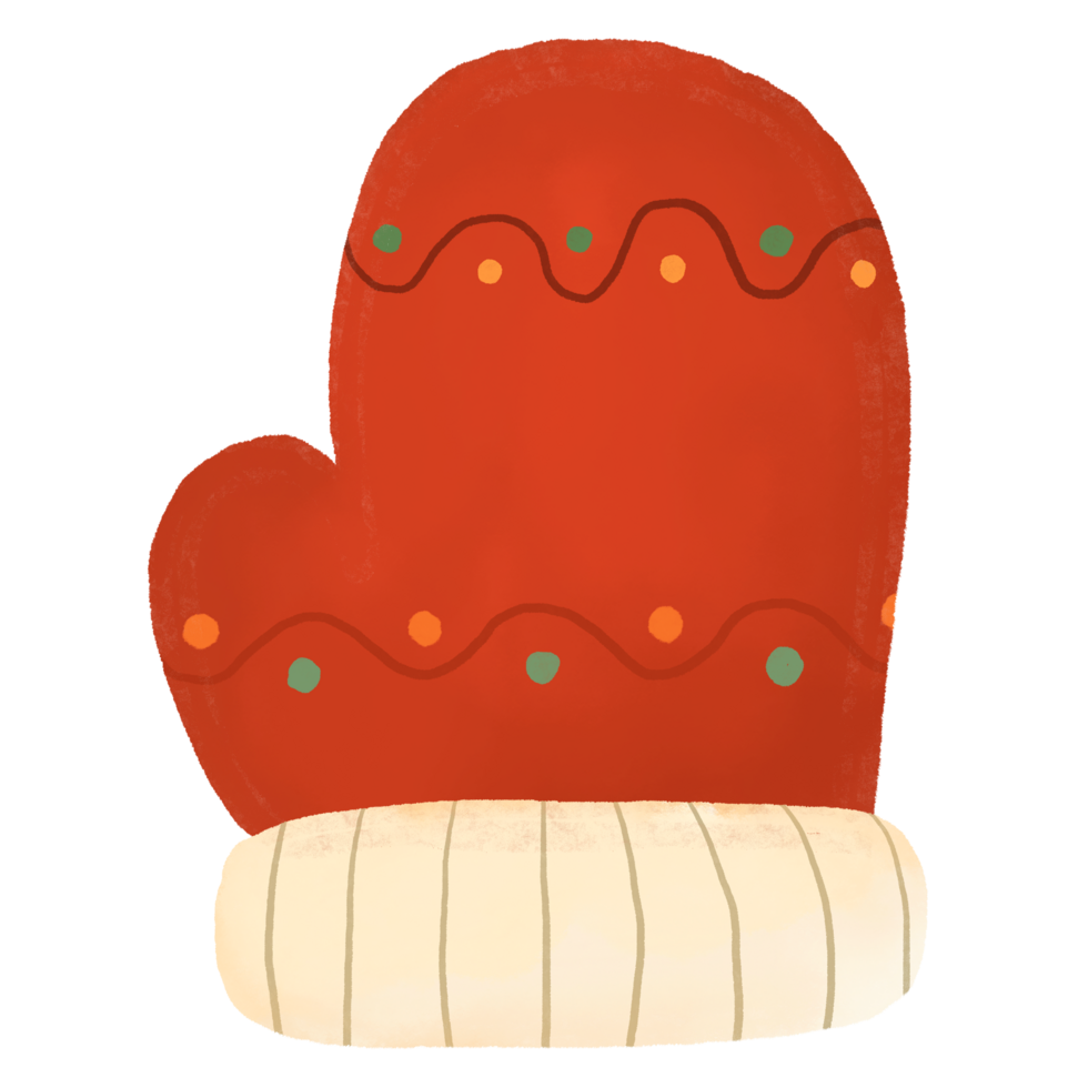christmas gloves icon water color png