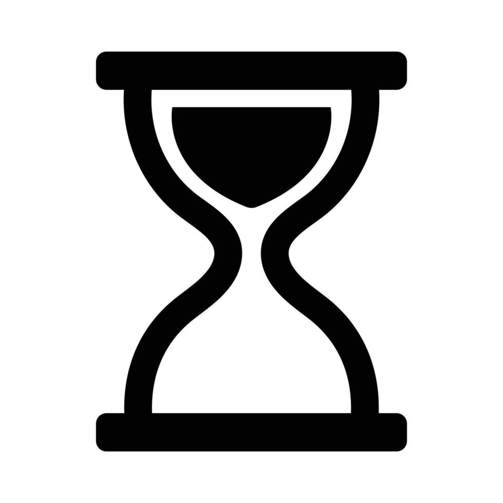 Hour glass timer or clock flat icon background design. vector