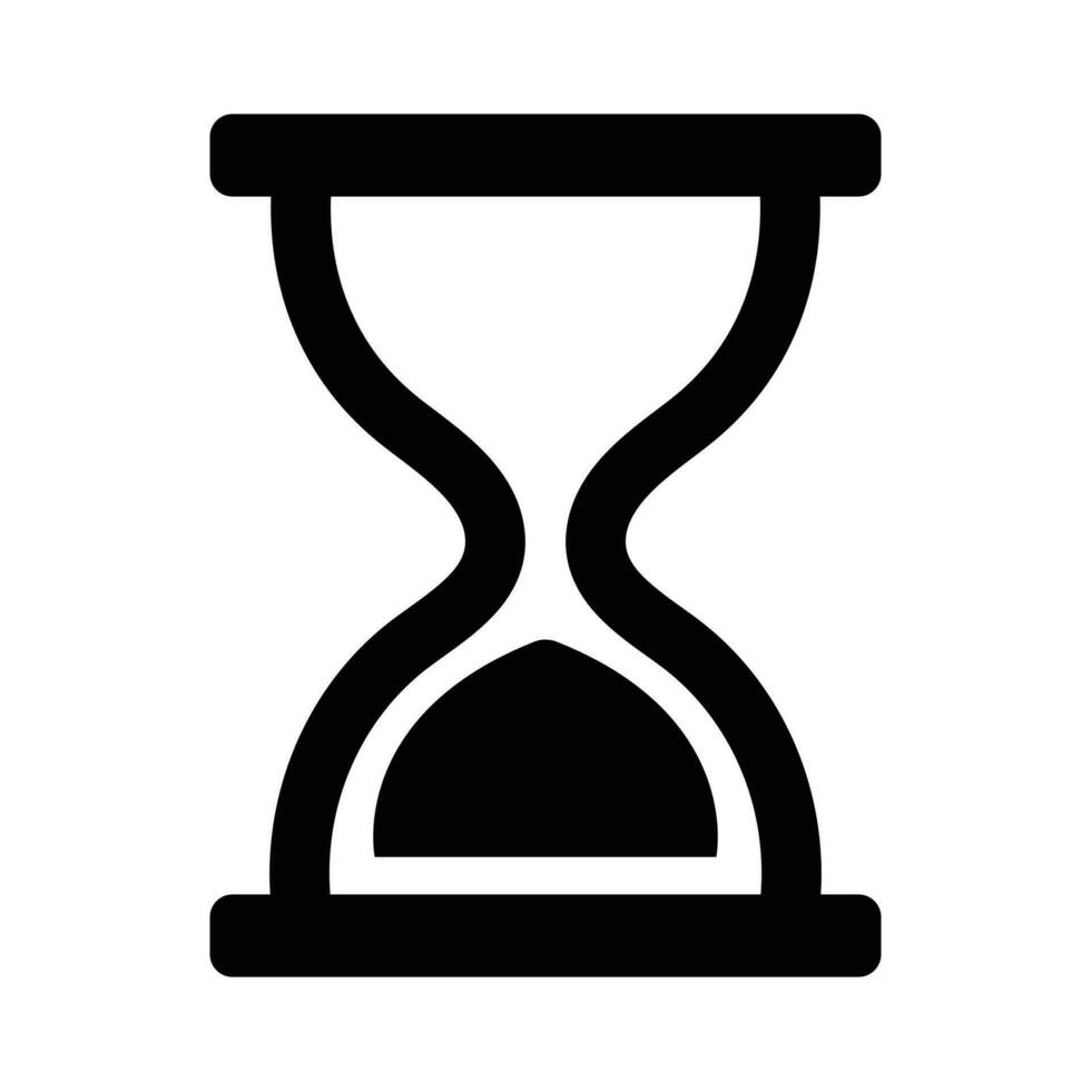 Hour glass timer or clock flat icon background design. vector
