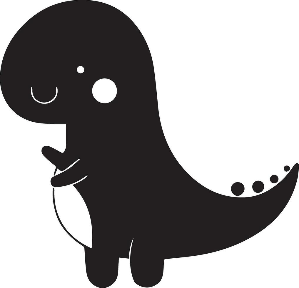 mínimo gracioso dibujos animados dinosaurio vector silueta, silueta, negro color, blanco antecedentes 6 6