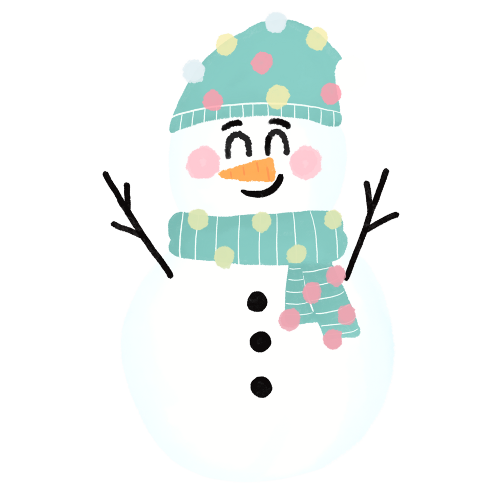 cute Snowman character icon png