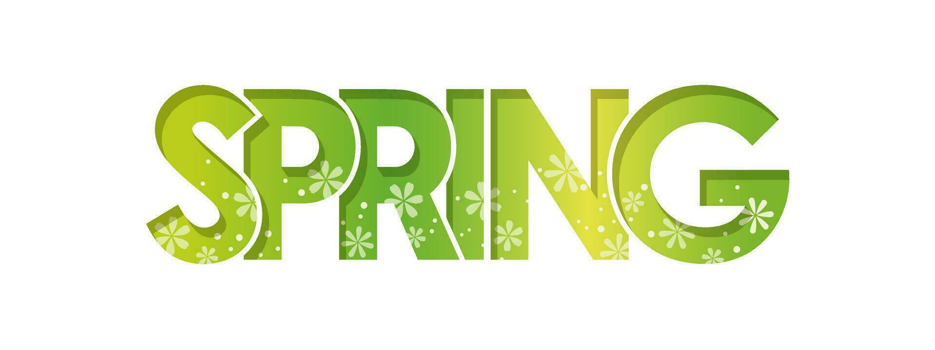 Decorative 3D Relief Spring Logo. Vector Illustration Isolated On A White Background.