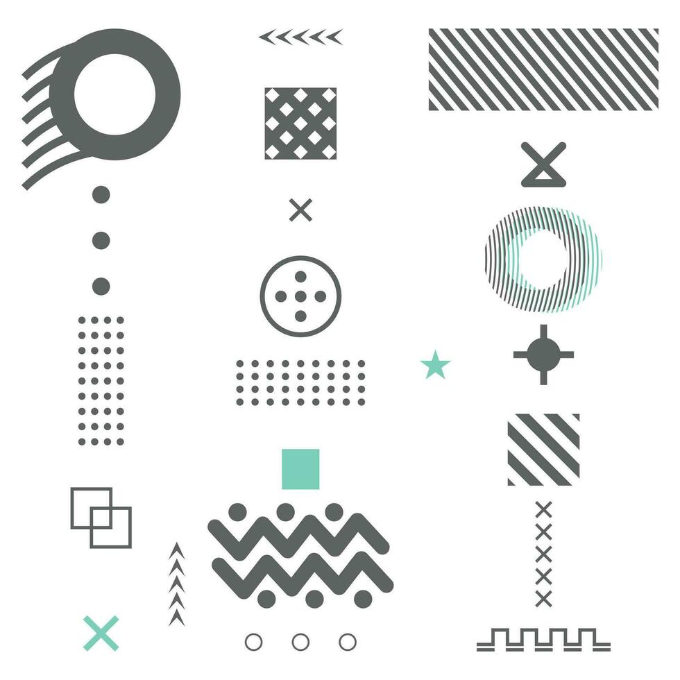 Geometric Vector pattern Collection Memphis and seamless pattern.