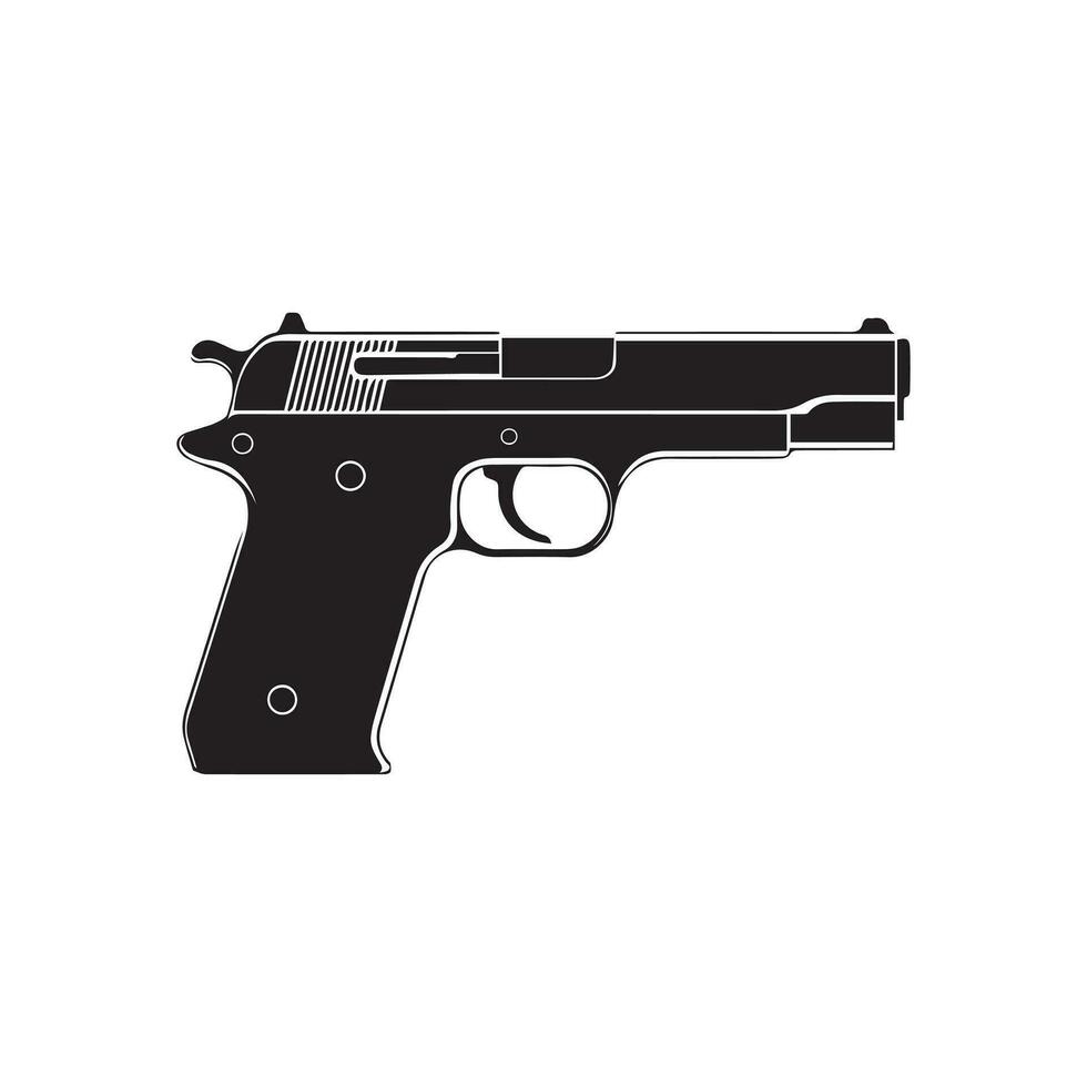 Gun icon. Vector illustration. Isolated on white background.
