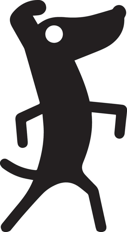 minimal funny Dog Dancing vector big head thin body silhouette, silhouette, 7