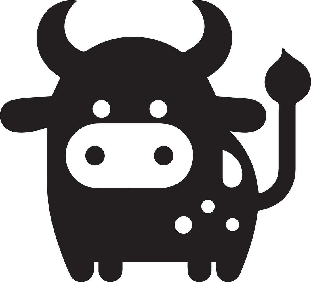 minimal funny cow flat character vector silhouette, silhouette, black color, white background 4