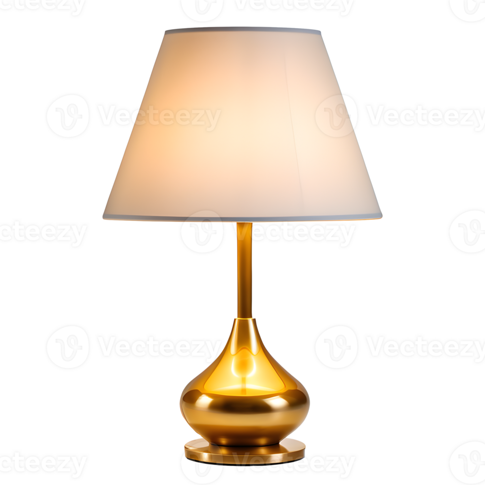 AI generated Mid Century Table Lamp Isolated on Transparent Background png