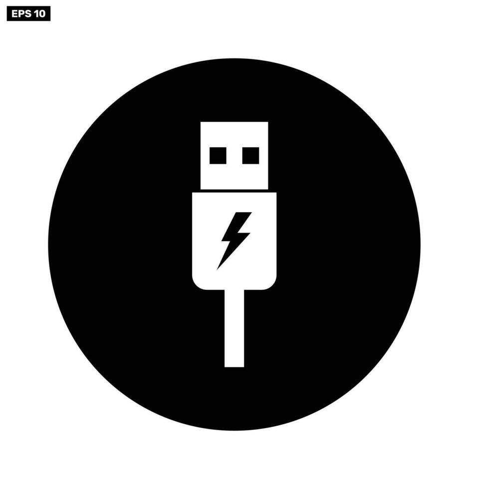 USB cargar icono símbolo plano vector ilustración para gráfico y web diseño modelo.