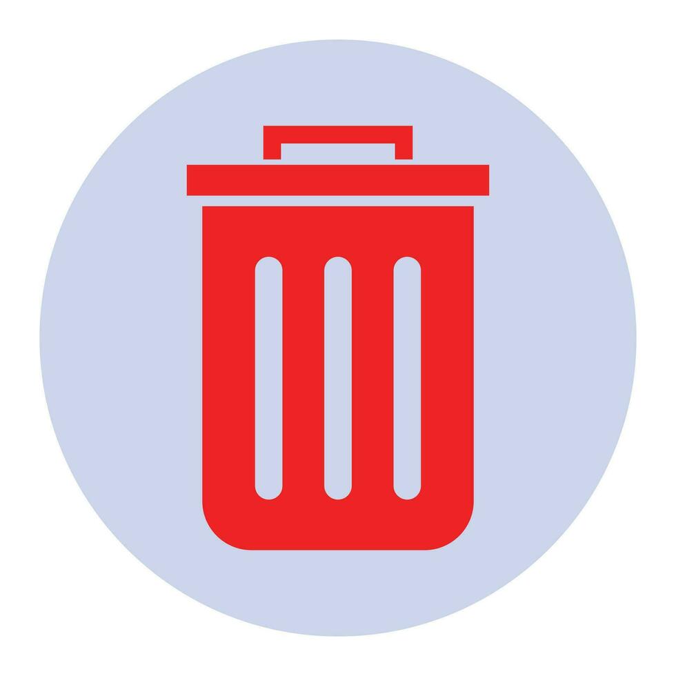 Trash can red color icon and Delete sign vector design.