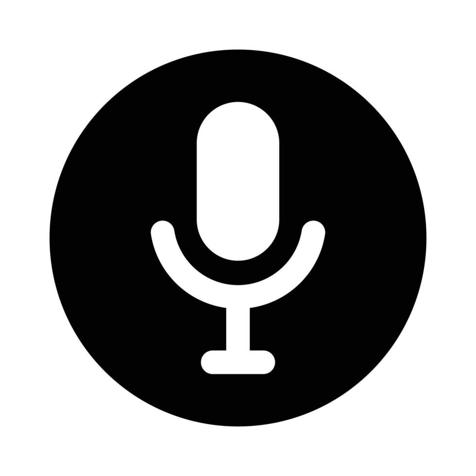Microphone icon on white background vector style design.