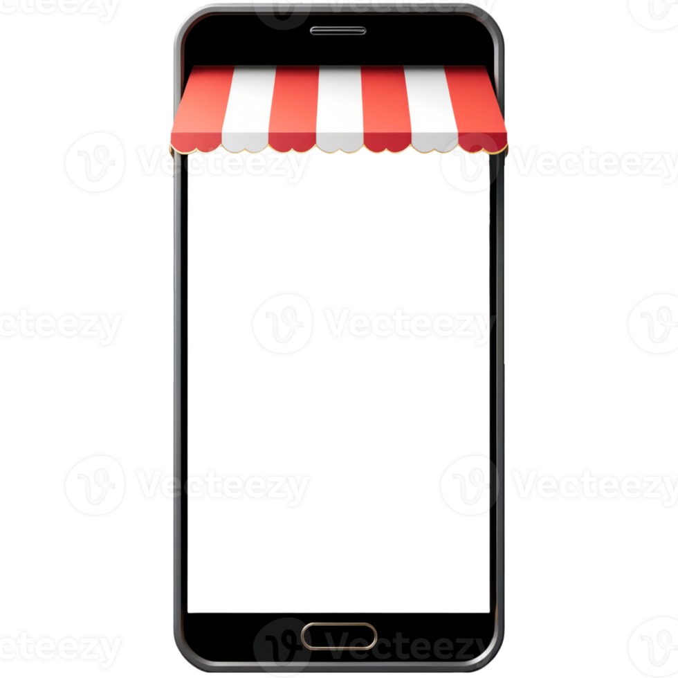 AI generated Cellphone with roof decoration in display case. AI Generative png