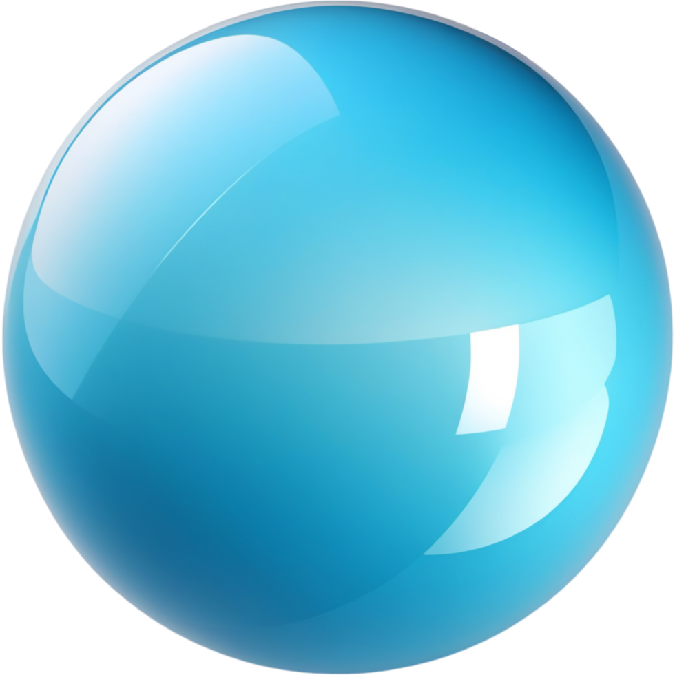 AI generated Glossy round blue sphere. AI Generative png