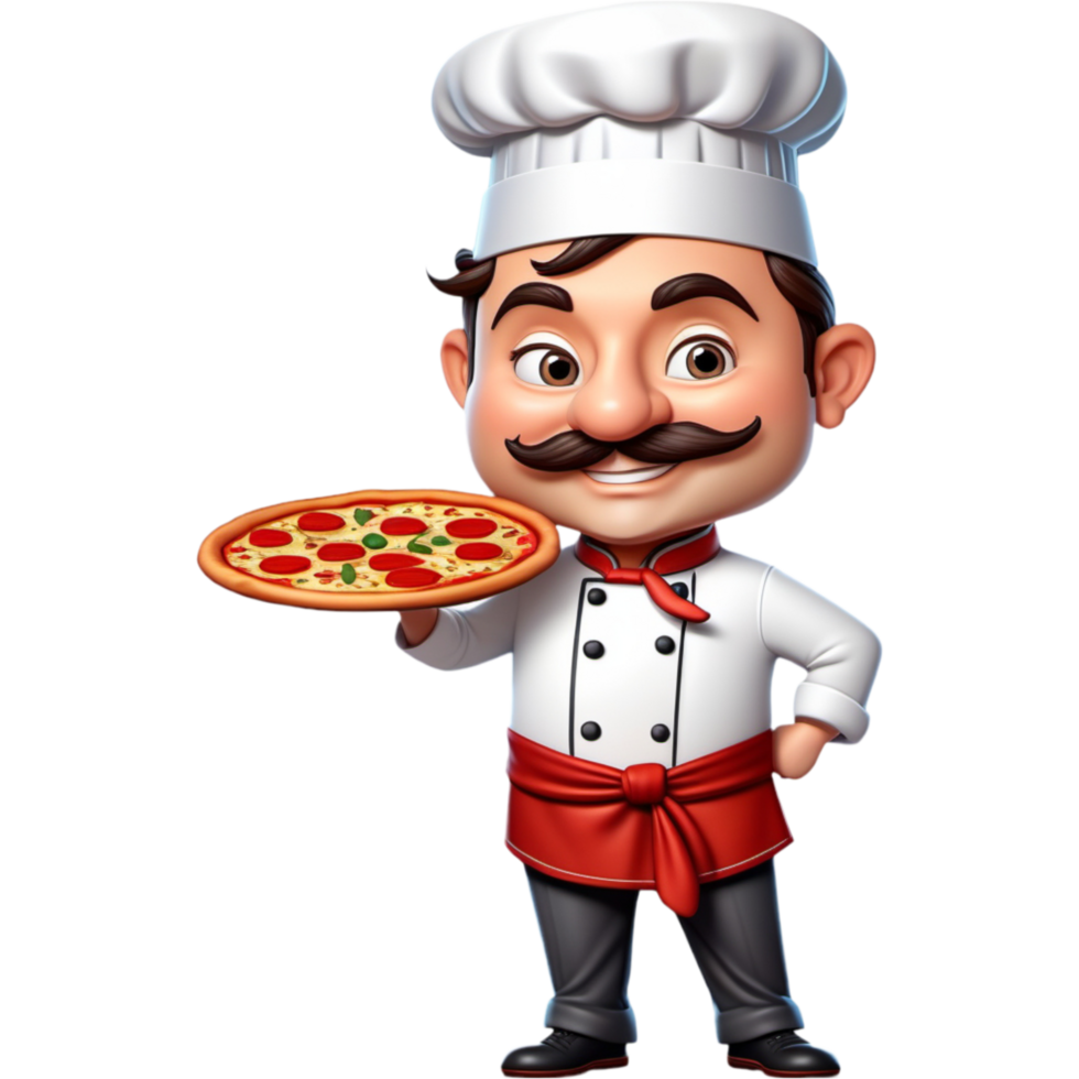 AI generated Master chef pizza cartoon. AI Generative png