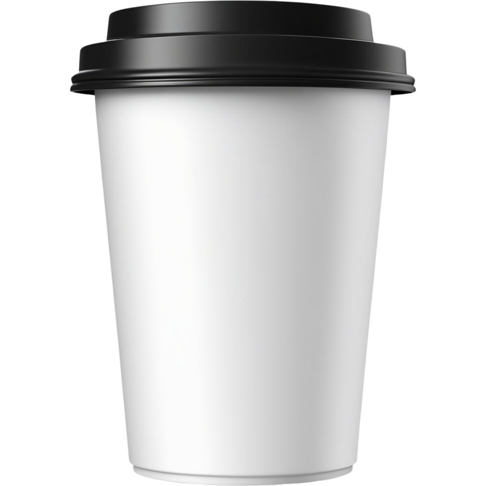 AI generated White cup with black lid. AI Generative png