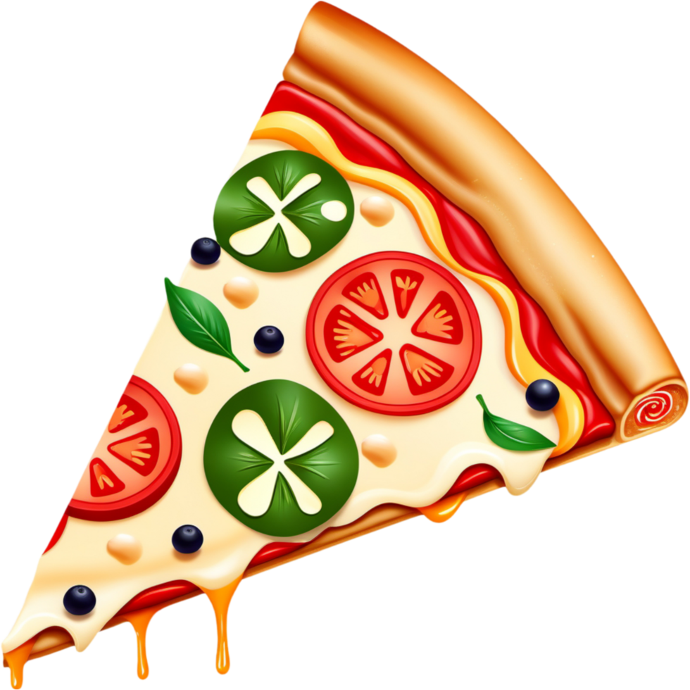 AI generated Pizza triangle slice icon. AI Generative png