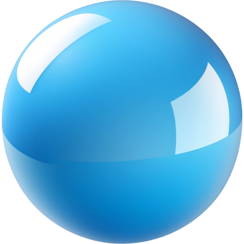 AI generated Glossy round blue sphere. AI Generative 35908487 PNG