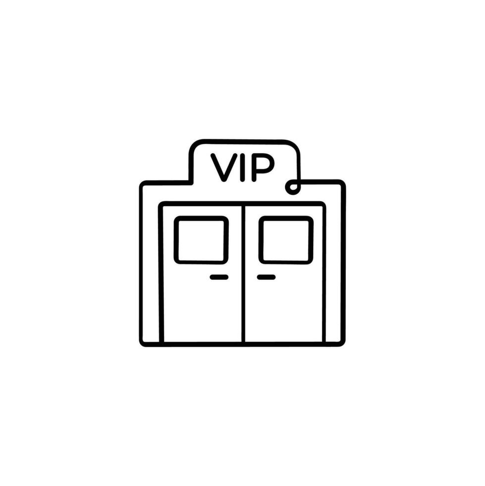 VIP puerta línea estilo icono diseño vector