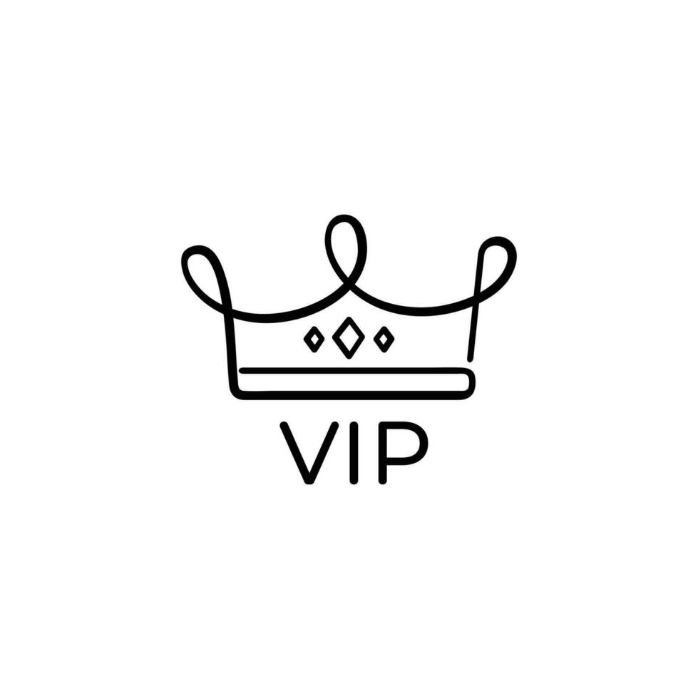 VIP Crown Line Style Icon Design vector