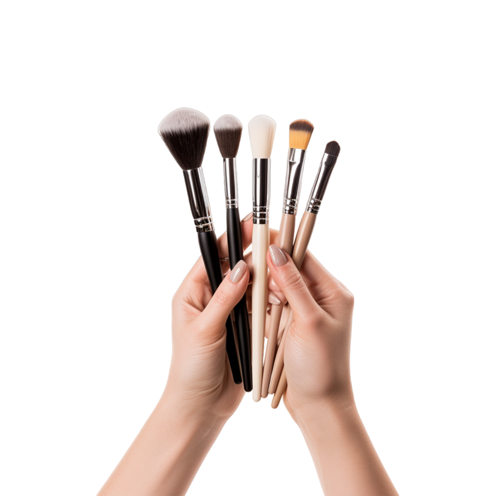 AI generated Makeup Brushes Arrangement png
