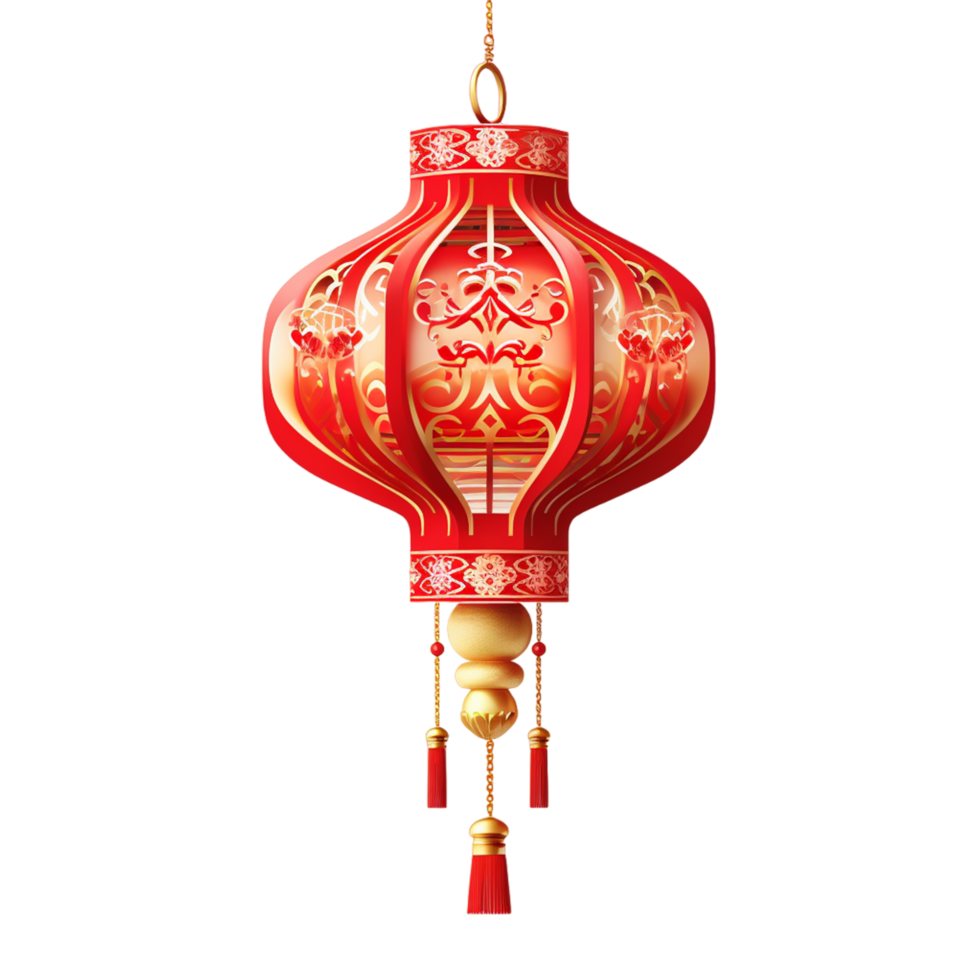 ai généré Chine chinois Nouveau année papier lanterne png