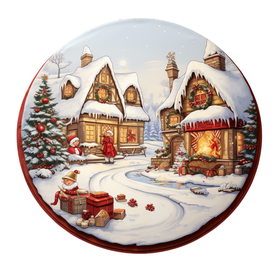 AI generated A 3d snow globe with a festive scene 35908601 PNG