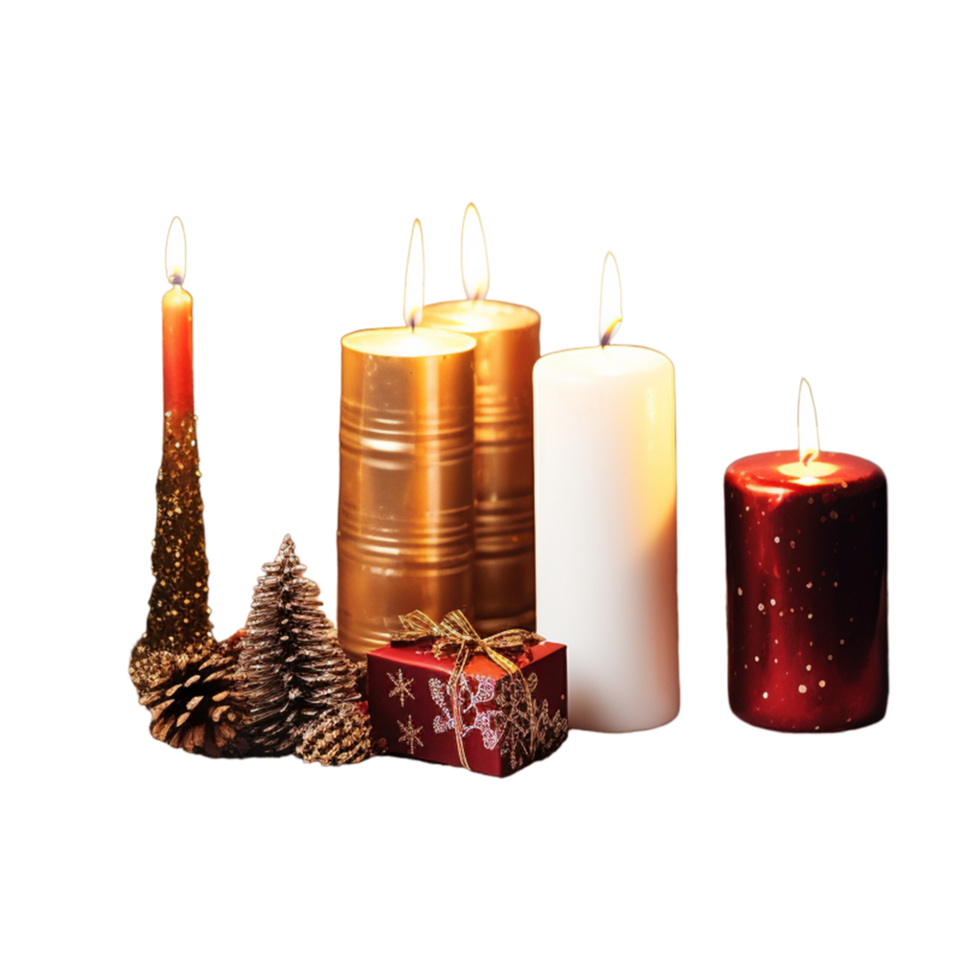 AI generated Christmas decoration Candle png