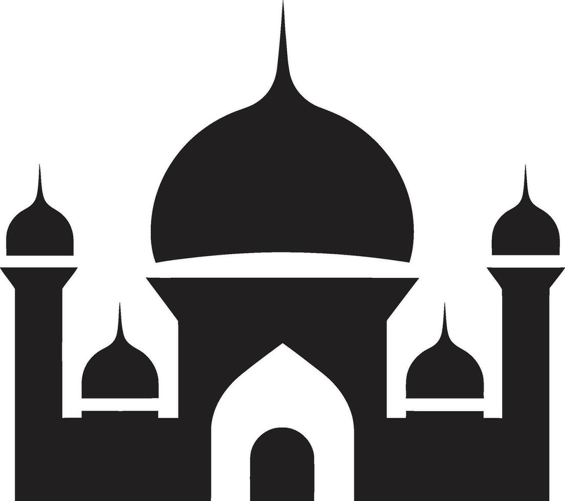 Minaret Majesty Mosque Emblematic Design Celestial Columns Iconic Mosque Vector