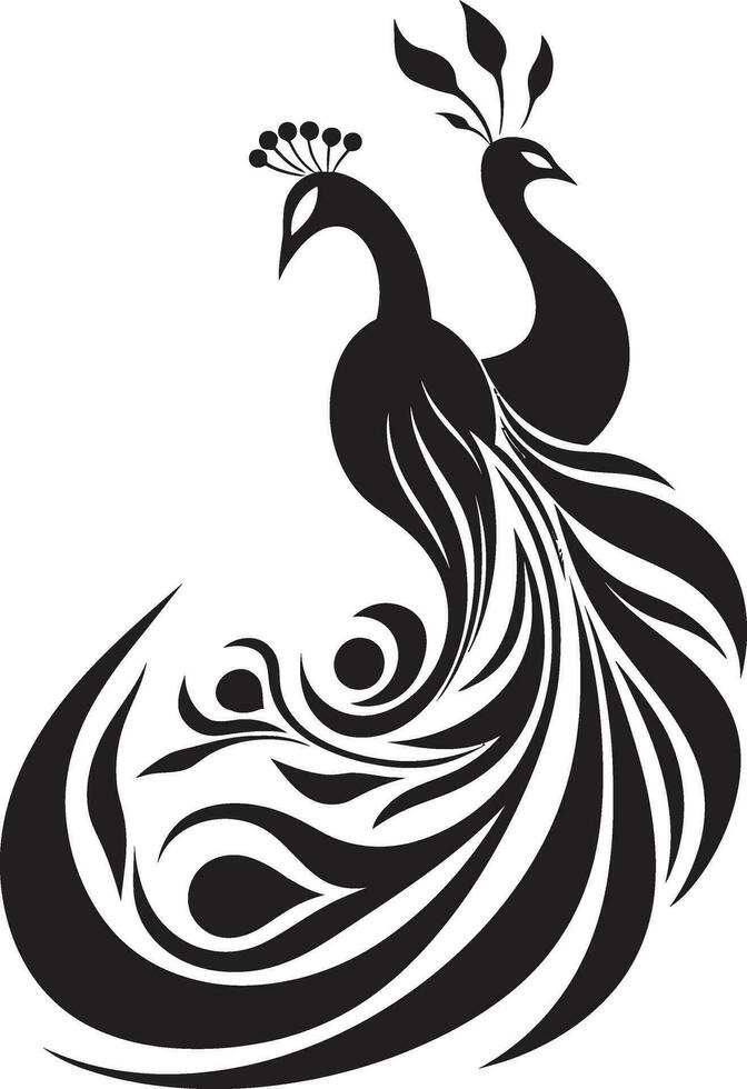 Preened Perfection Logo Vector Icon Feathery Finesse Peacock Emblem Design