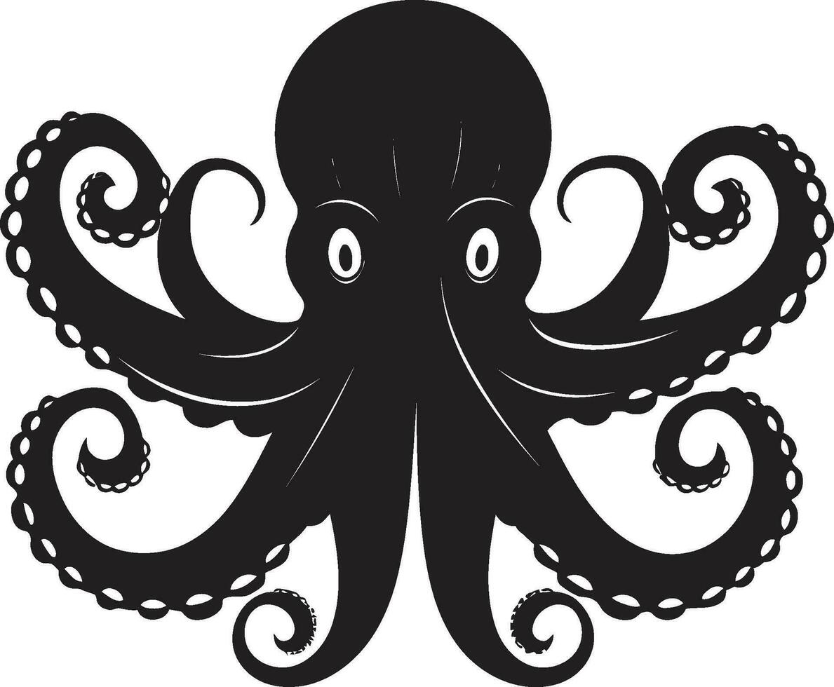 tinta indulgencia pulpo logo diseño sumergido estilo emblemático icono vector