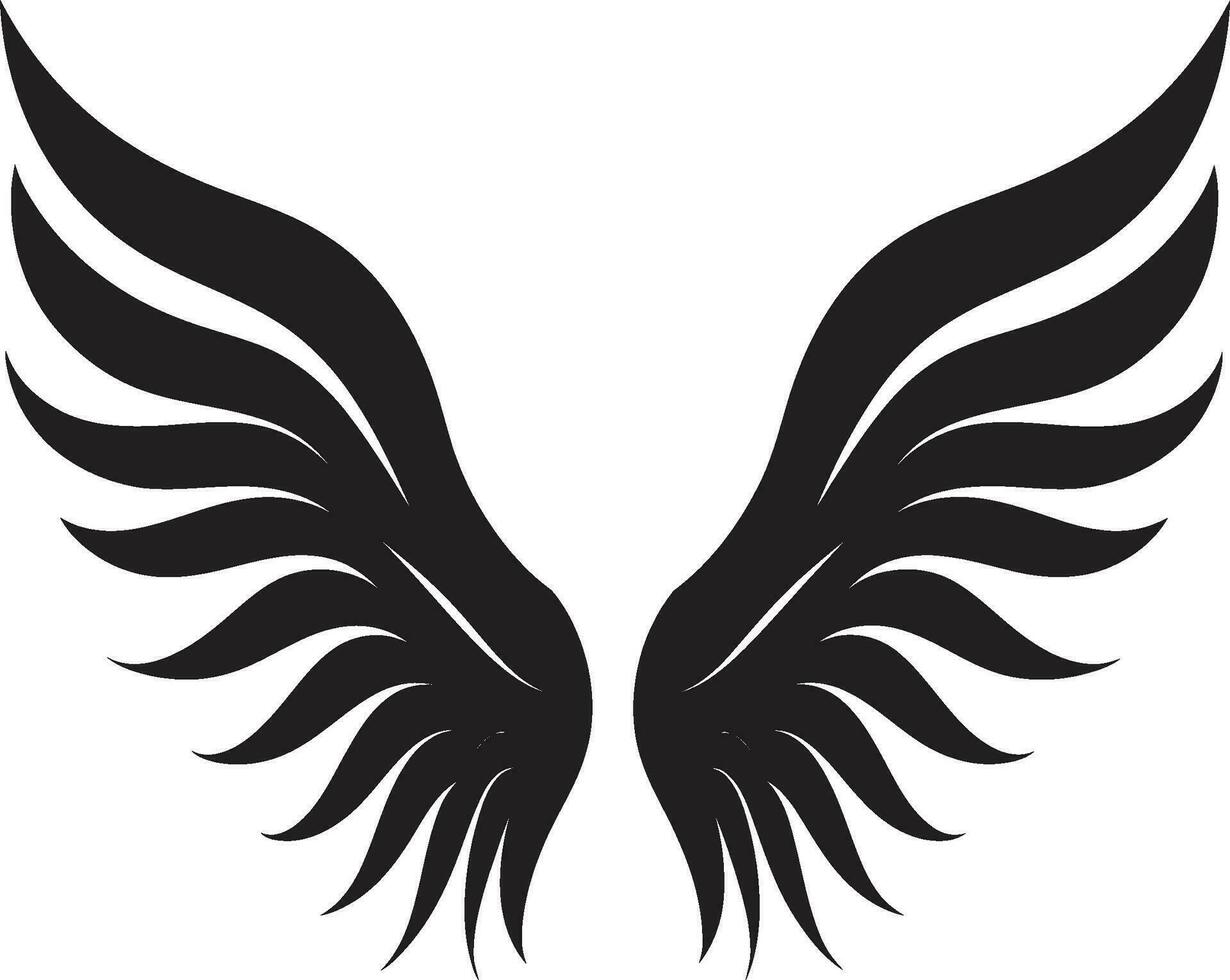 agraciado guardián angelical icono querúbico encanto alas icono diseño vector