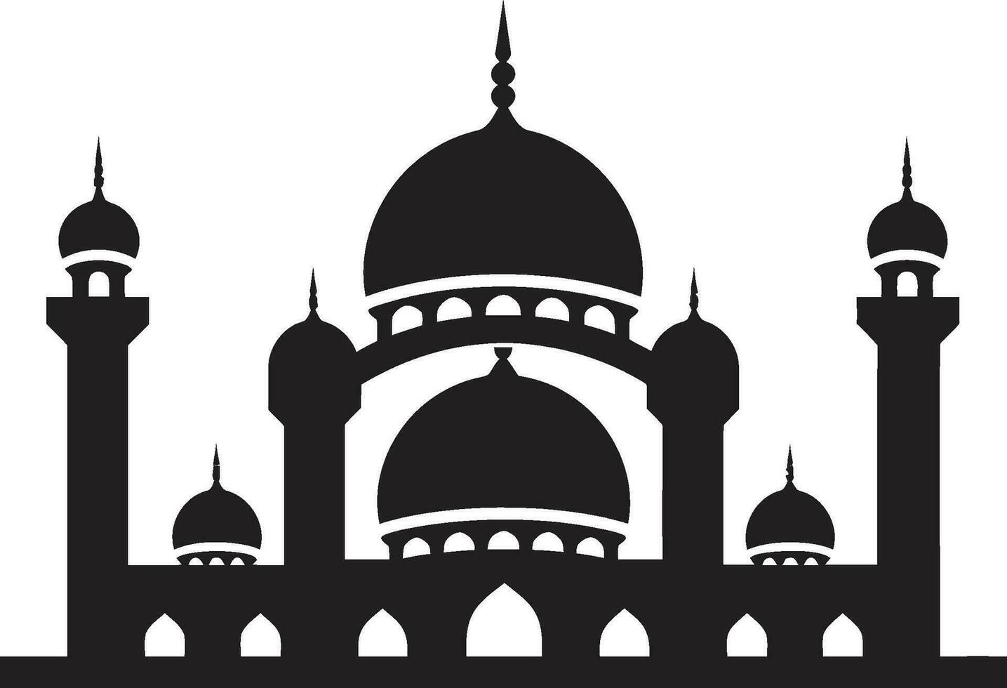 Tranquil Temples Mosque Icon Vector Serene Sanctuary Emblematic Mosque Icon