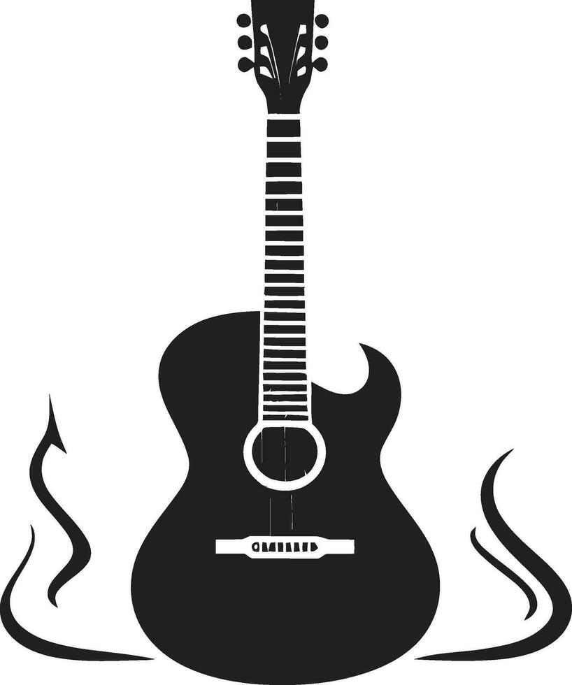 melodía montaje vector guitarra icono armónico horizonte emblemático guitarra logo