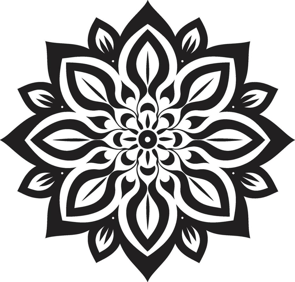 Radiant Revolve Iconic Mandala Logo Ethereal Elegance Mandala Design Vector