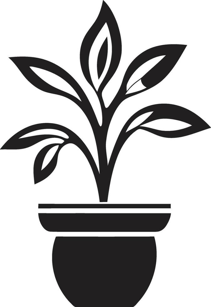 Garden Growth Plant Logo Design Sustainable Splendor Emblematic Plant Icon vector