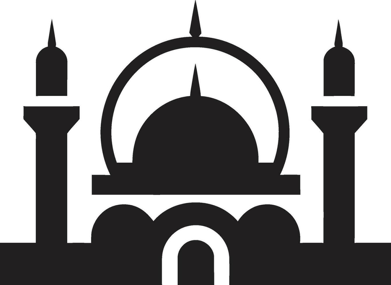 Spiritual Haven Mosque Icon Vector Serene Sanctuary Mosque Logo Design