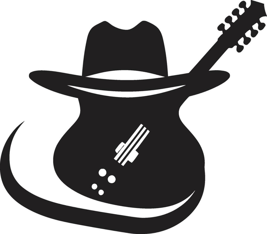 Serene Soundscapes Guitar Vector Emblem Harmonic Horizon Iconic Guitar Logo